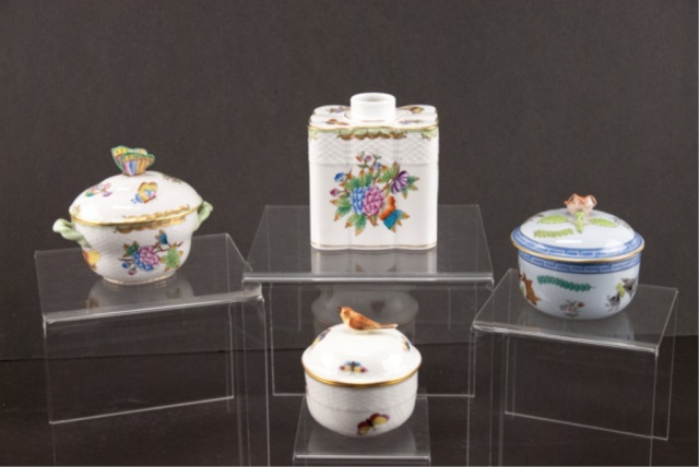 Appraisal: Collection of Herend Porcelain Three Rothschild Includes Three hand painted