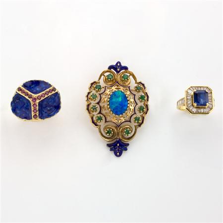 Appraisal: Group of Gold Gem-Set and Diamond Jewelry Estimate -