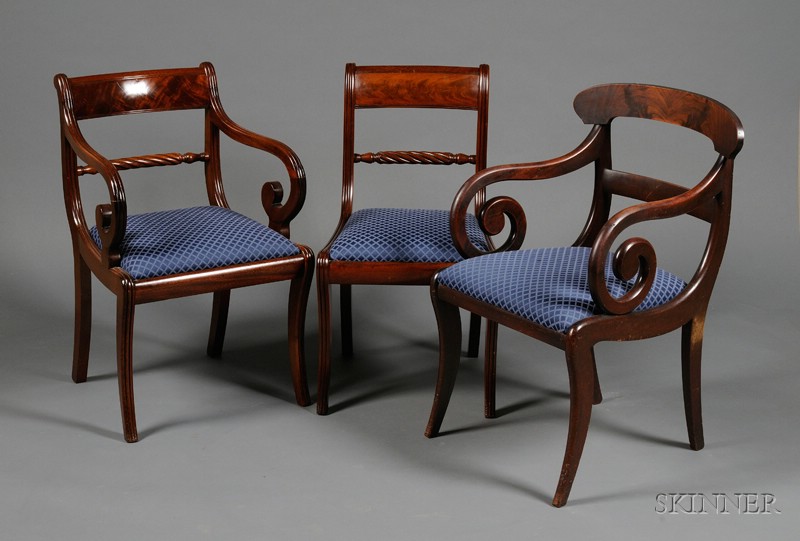 Appraisal: Harlequin Set of Ten Regency Carved Mahogany Dining Chairs and