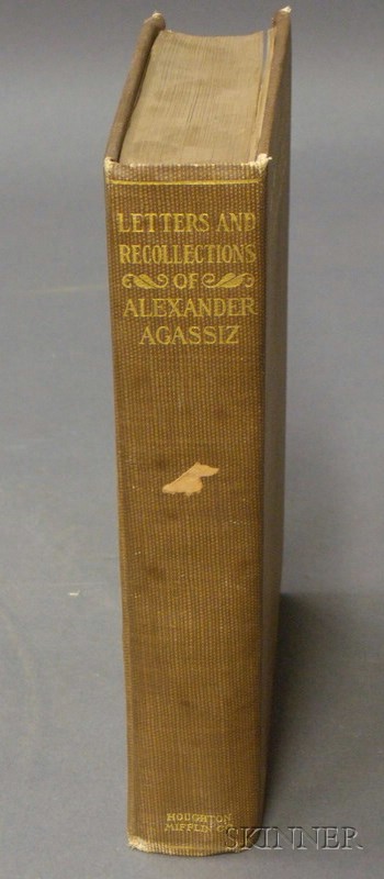 Appraisal: Agassiz Alexander Letter and Recollections of Alexander Agassiz Boston and