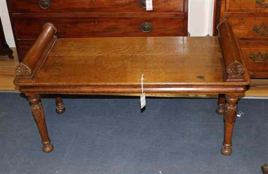 Appraisal: A William IV carved oak window seat on turned legs