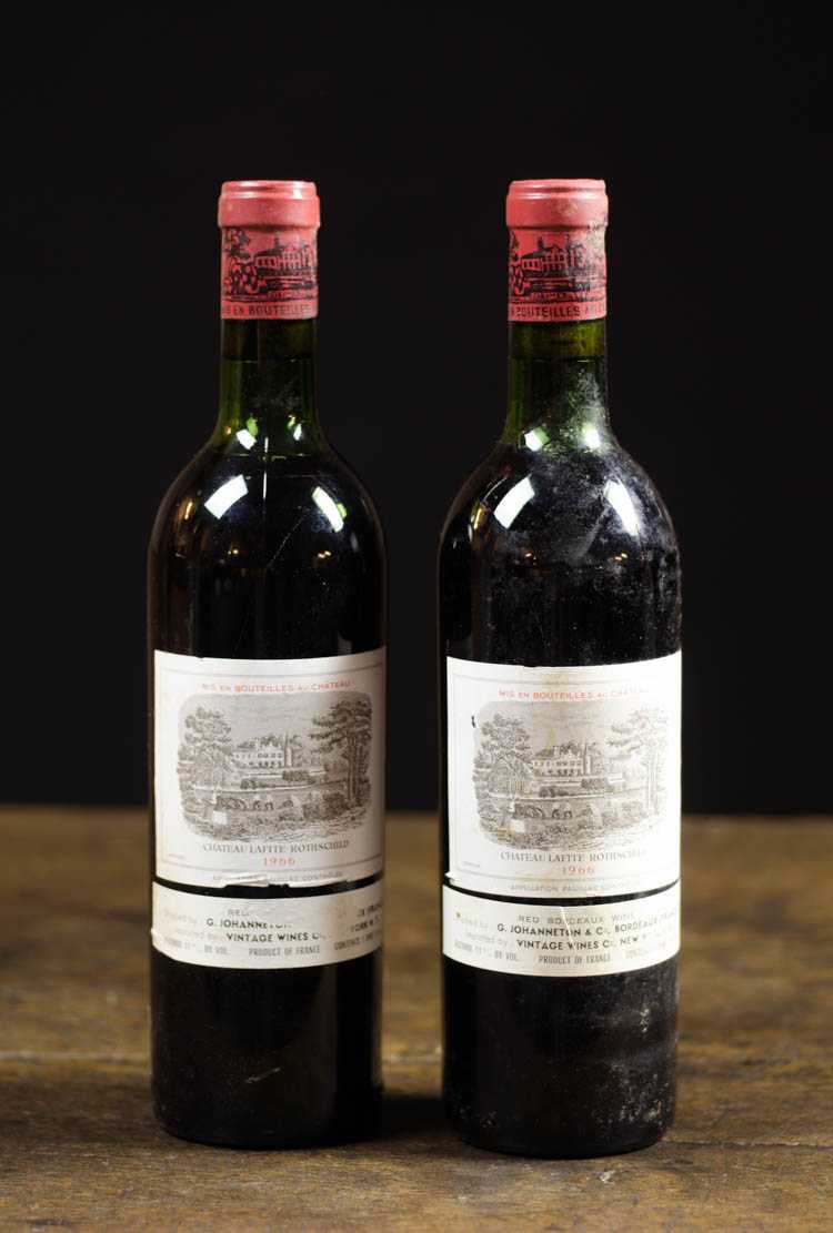 Appraisal: TWO BOTTLES OF VINTAGE FRENCH RED BORDEAUX WINE Chateau Lafite