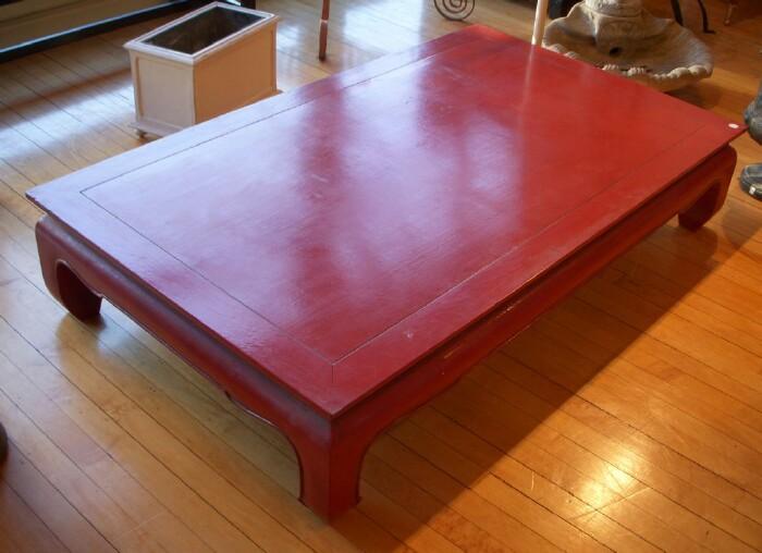 Appraisal: Chinese Red Lacquer Low Table x x in Provenance Property