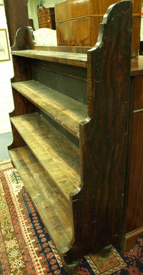 Appraisal: A th Century rosewood waterfall bookcase of four shelves raised