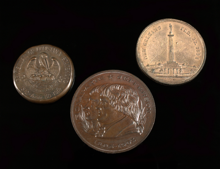 Appraisal: Three Rare Medals of New Orleans and Louisiana Interest including