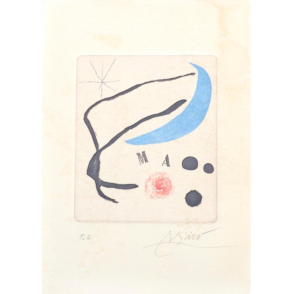 Appraisal: JOAN MIRO - COLOR ETCHING AND AQUATINT WITH DRYPOINT AND