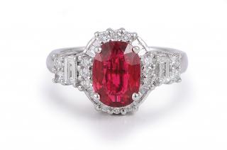 Appraisal: Ruby and Diamond Ring Ruby and diamond ring KW diamond