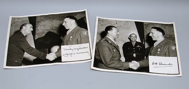 Appraisal: Pair of x photographs showing Major General Lemnitzer being awarded