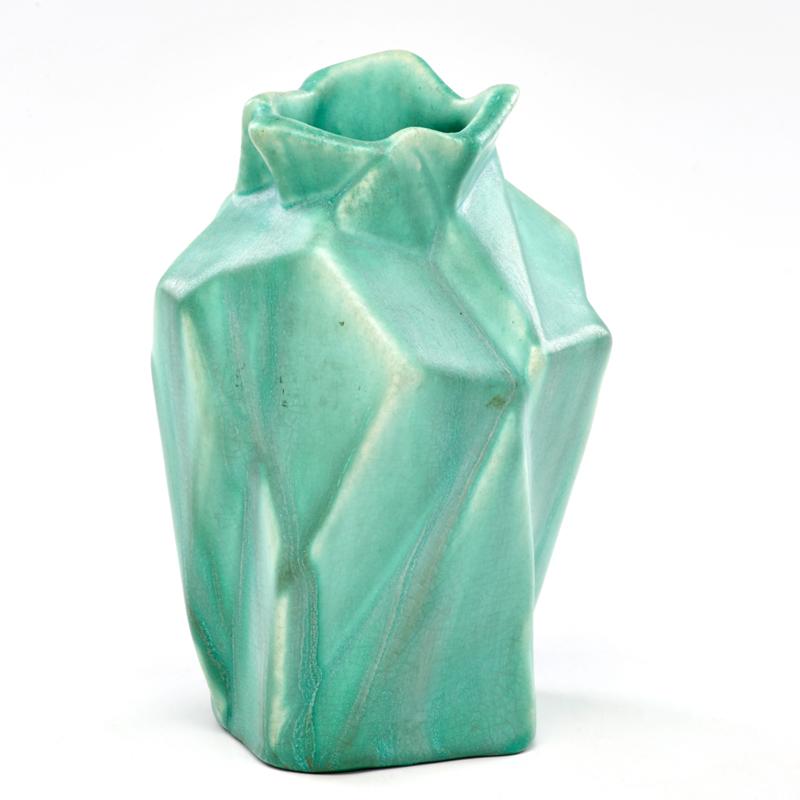 Appraisal: RUBEN HAILEY MUNCIE Ruba Rombic vase in mat green glaze