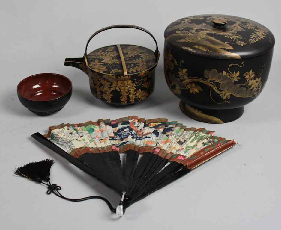 Appraisal: GROUP OF JAPANESE LACQUER ITEMS EDO MEIJI PERIOD Including a