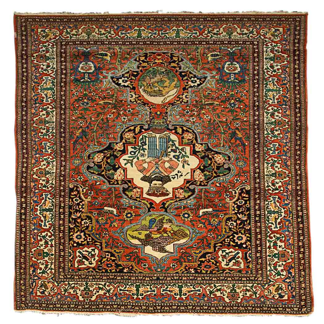 Appraisal: Isfahan Prayer Rug Central Persia circa The central cartouche with