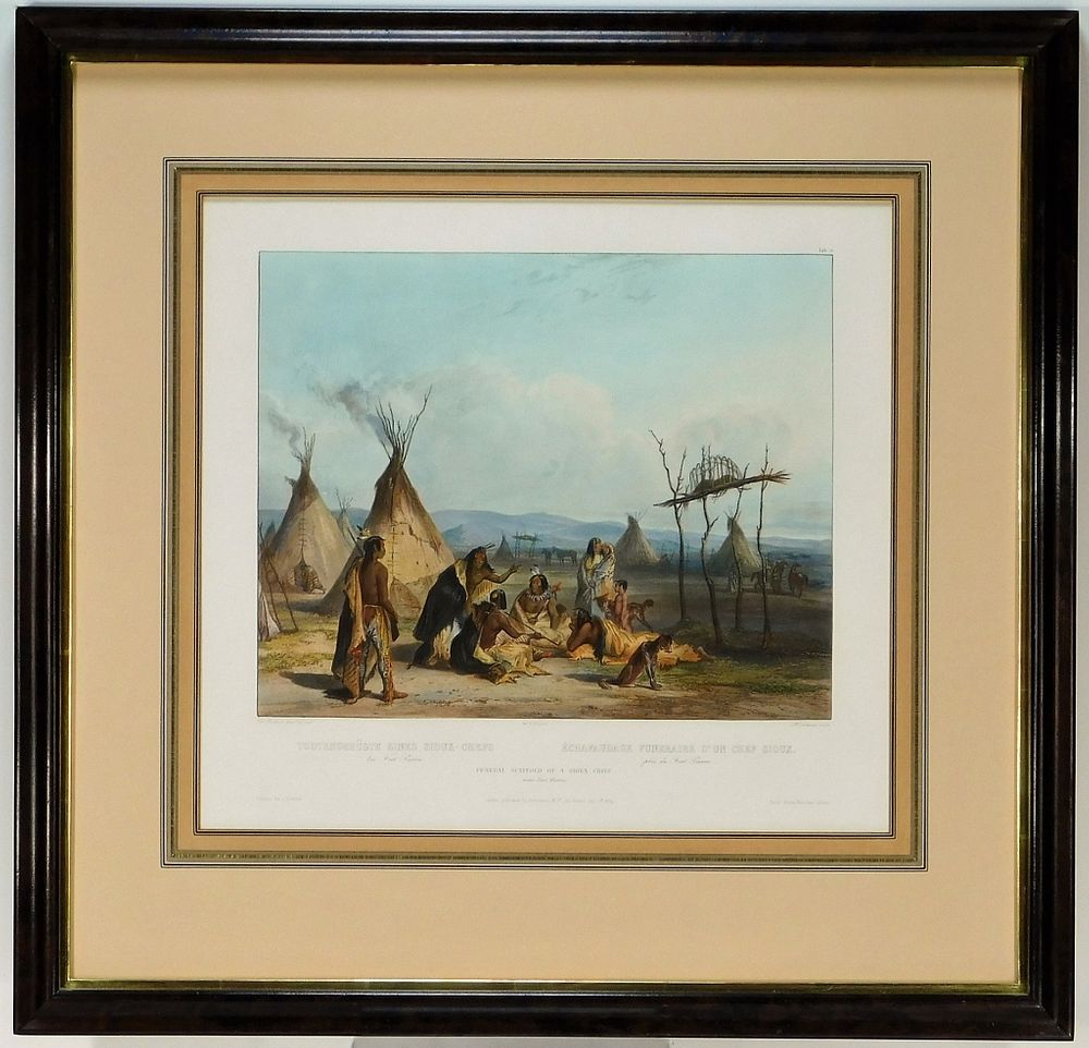 Appraisal: Karl Bodmer Native American Handcolored Lithograph Missouri Montana Switzerland Fr