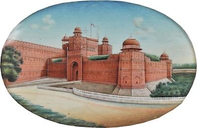 Appraisal: A Miniature Indian Painting of the Red Fortress In Fancy