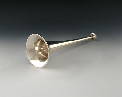 Appraisal: A Victorian silver hunting horn by Abraham Collins London retailed