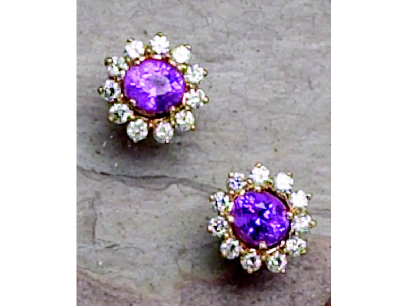 Appraisal: PINK SAPPHIRE STUDS AND DIAMOND EARRING JACKETS With two oval