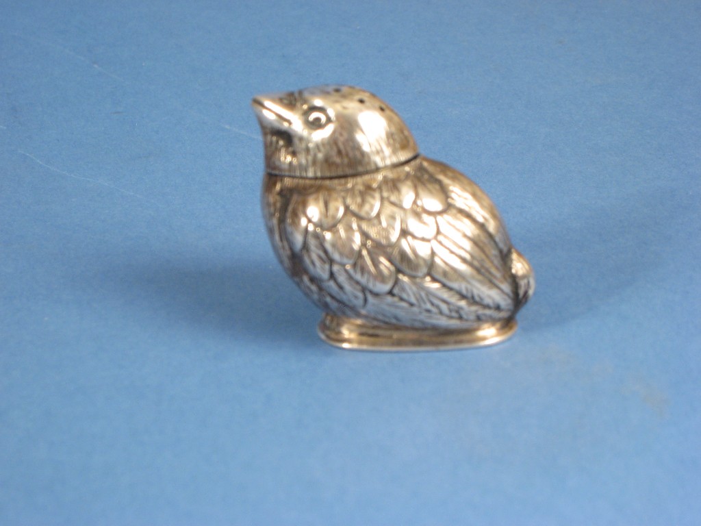 Appraisal: A Continental silver Pepperette in the form of a miniature