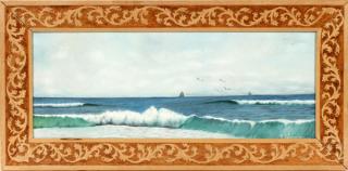 Appraisal: F JOHNSON OIL ON MASONITE SEASCAPE F JOHNSON OIL ON