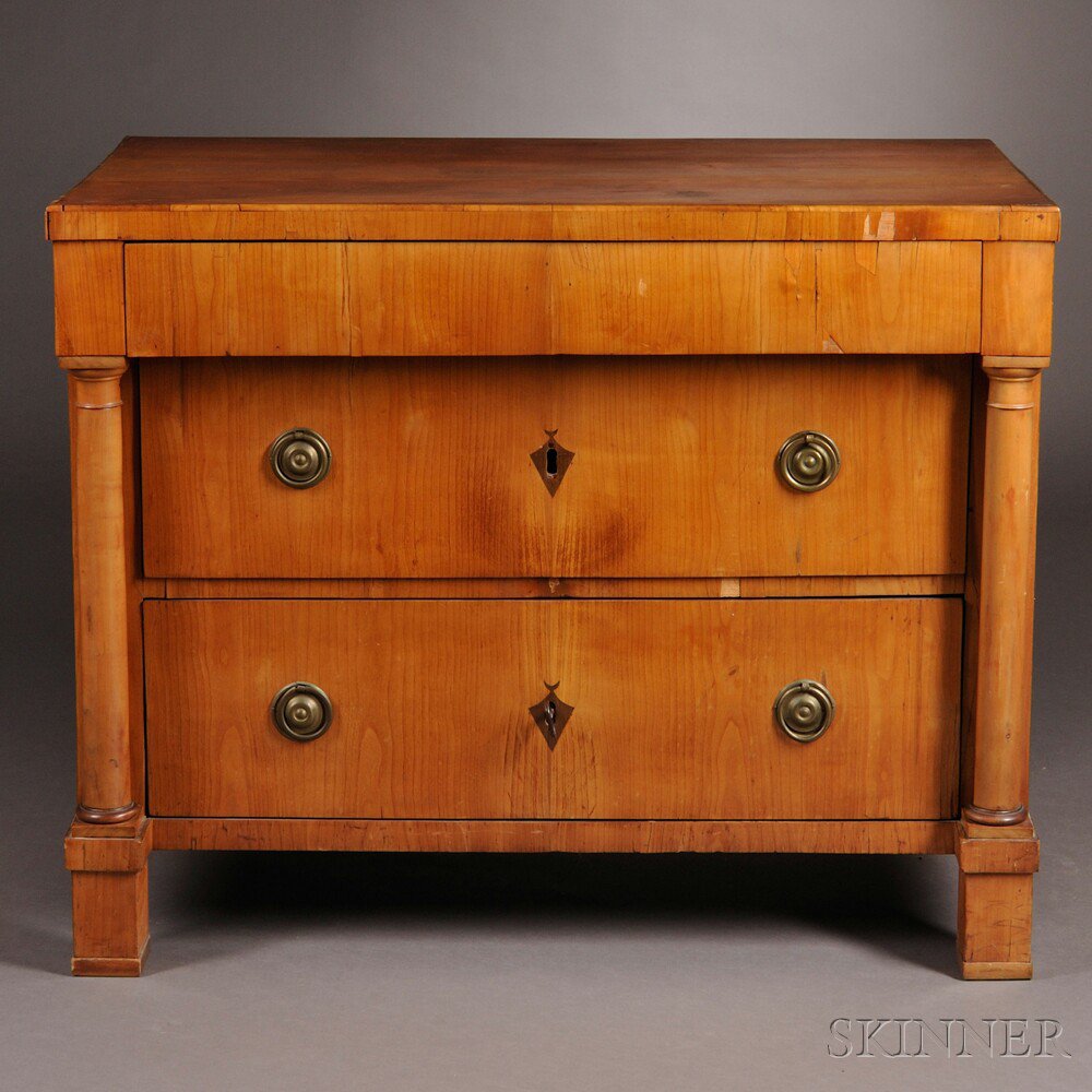 Appraisal: Biedermeier Birch-veneer Chest of Drawers Germany c - the projecting