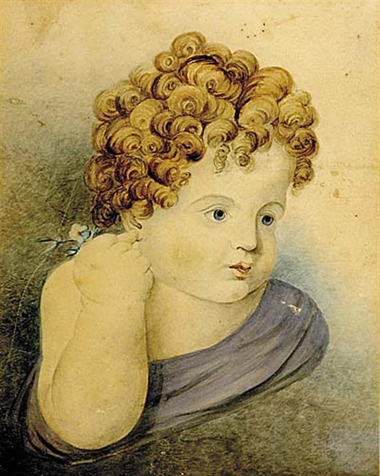 Appraisal: Italian school th th century PORTRAIT OF BOY WITH FLOWER