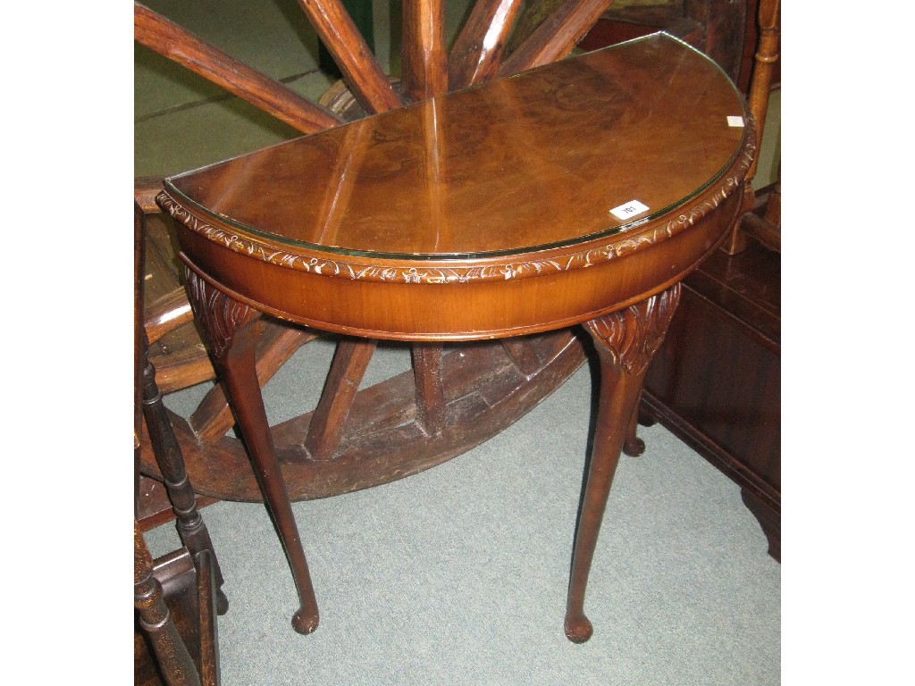 Appraisal: Demi lune hall table