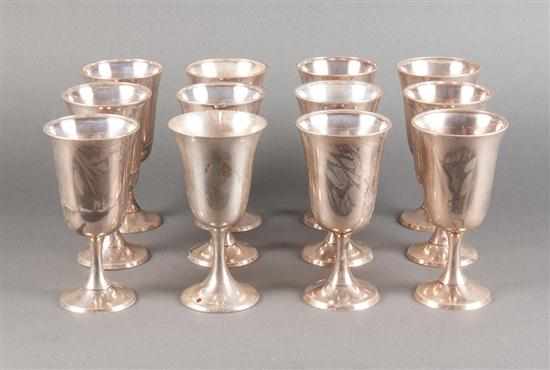 Appraisal: Twelve American sterling silver goblets various makers for Fetting Co