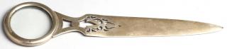 Appraisal: Sterling Silver Letter Opener Magnifying Glass American circa the openwork