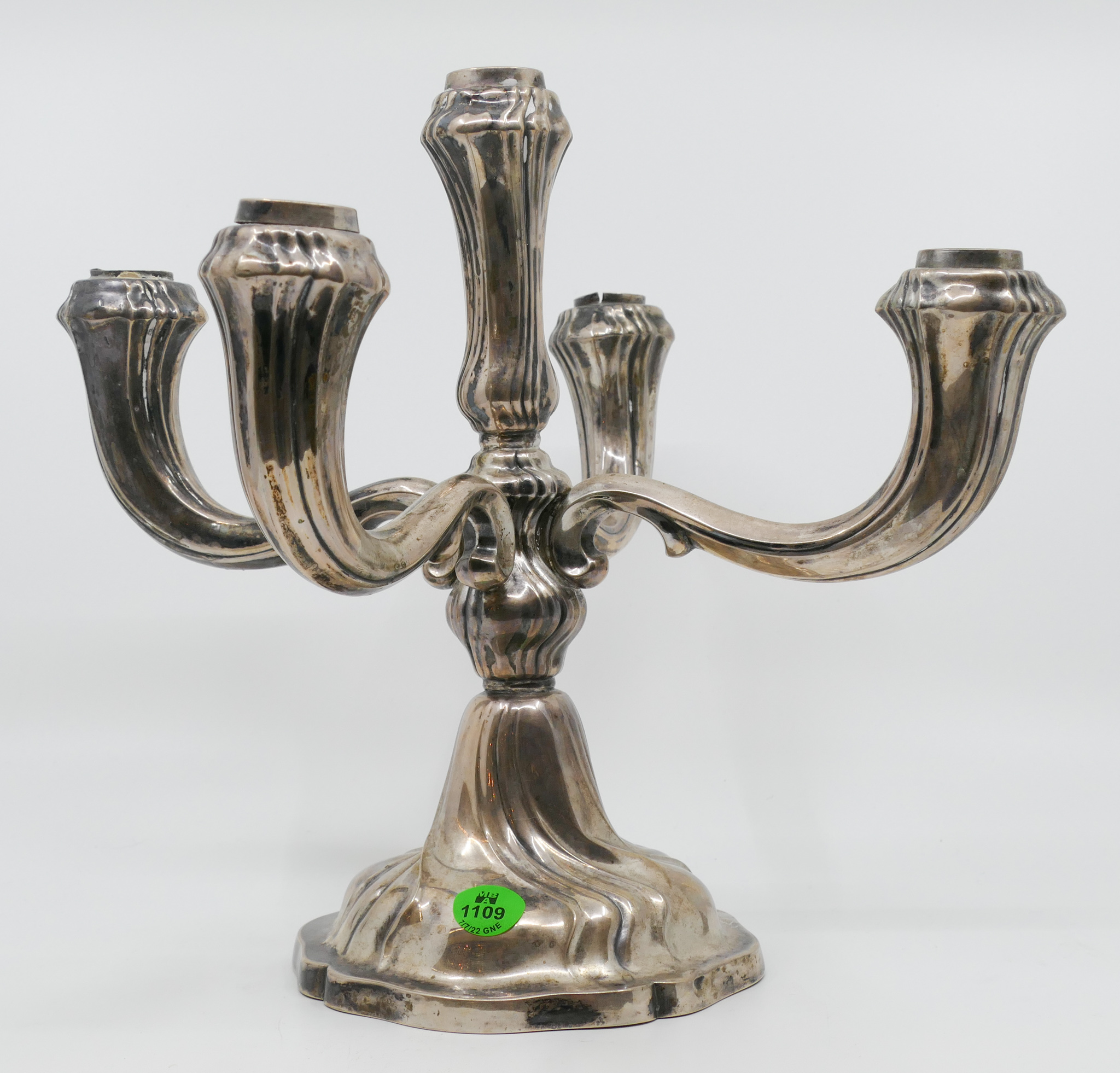 Appraisal: German Silver Candelabra '' - Grams