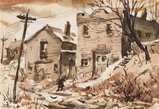 Appraisal: Henry Martin Gasser American - Town Scene watercolor on paper