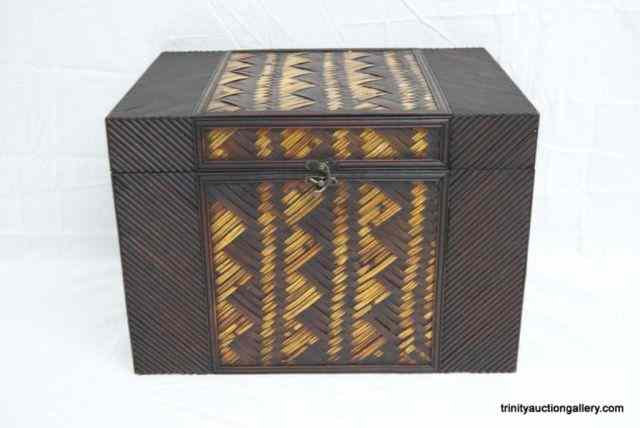 Appraisal: Split Bamboo Rattan Storage - Hope ChestThis is for a