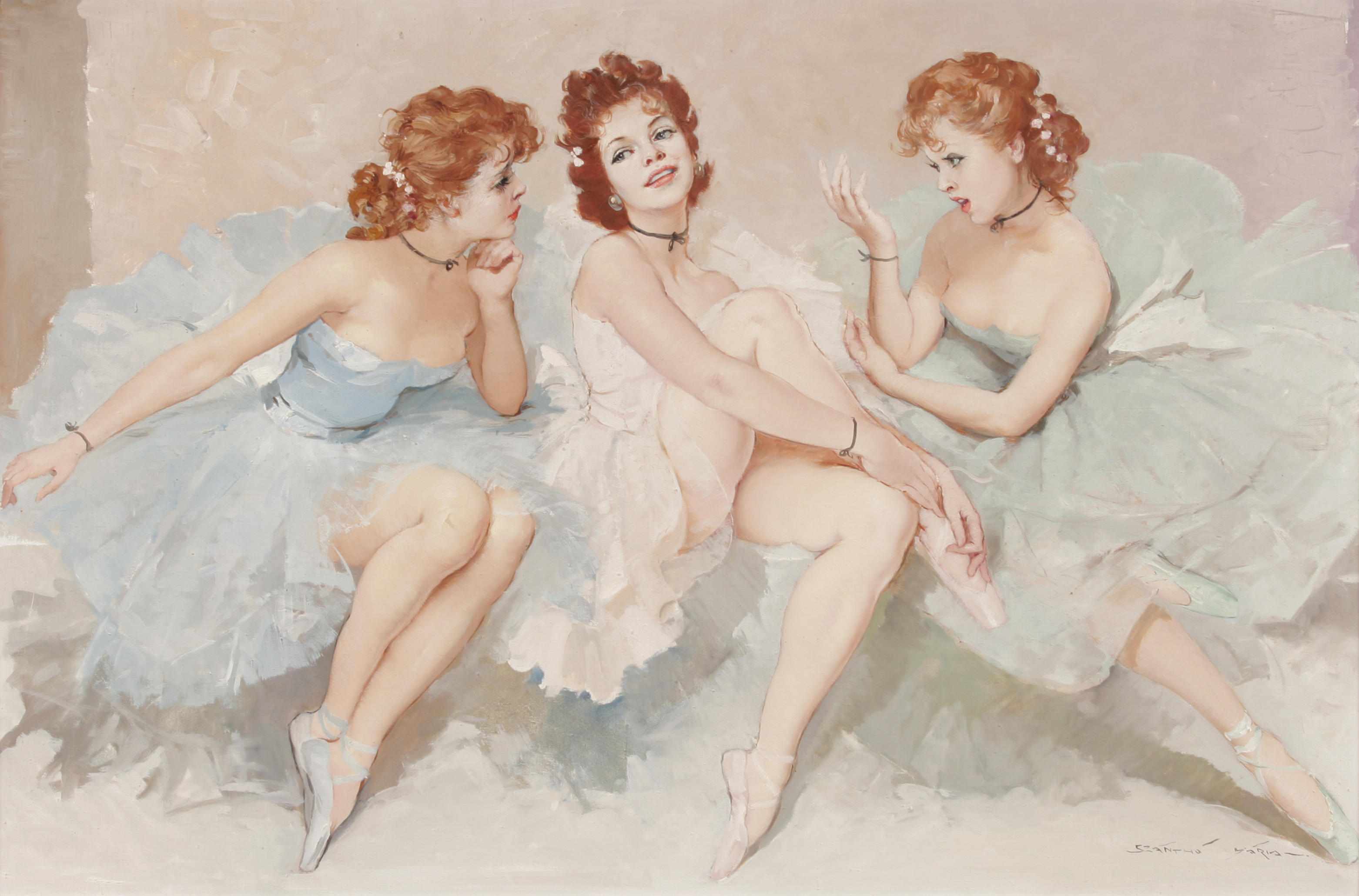 Appraisal: Maria Szantho Hungarian - Three ballerinas signed 'Szantho Maria' lower