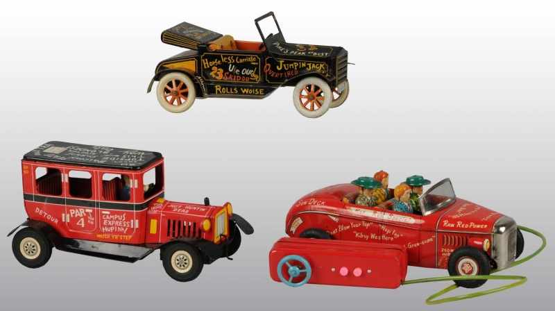 Appraisal: Lot of Tin Linemar Jalopy Car Toys Description Japanese Includes