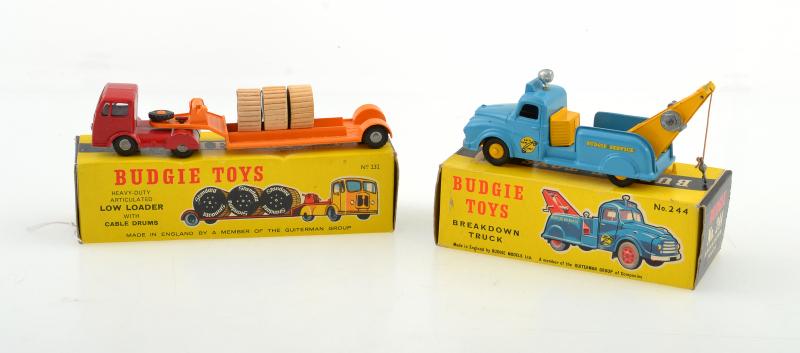 Appraisal: X BUDGIE MODELS INCLUDING LOW LOADER WITH DRUMS AND BREAKDOWN