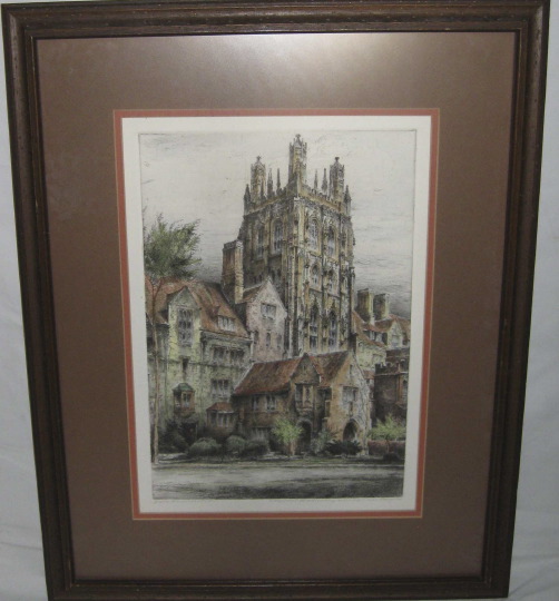 Appraisal: Paul Geissler German b Yale University hand-colored engraving image -