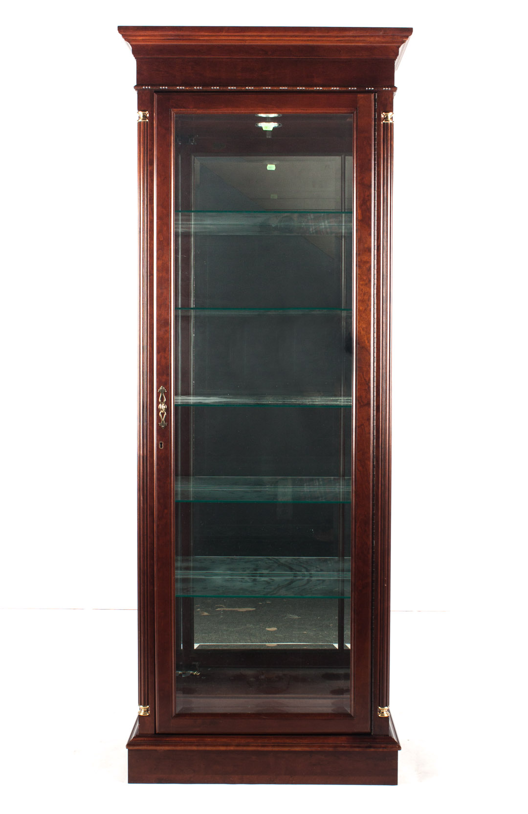 Appraisal: Georgian style mahogany curio cabinet mirrored back lighted interior with