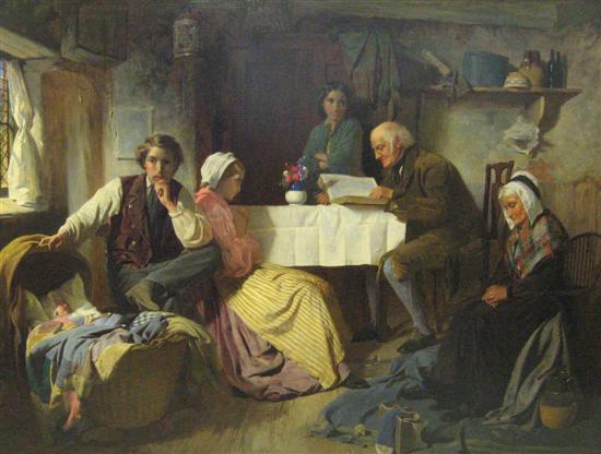 Appraisal: William Henry Midwood 'An interesting story' interior scene with six