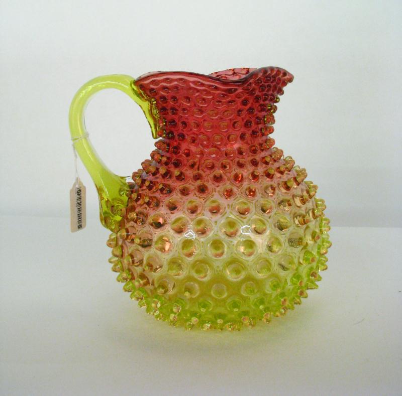 Appraisal: Hobnail Amberina Type Pitcher hand blown with applied handle ''