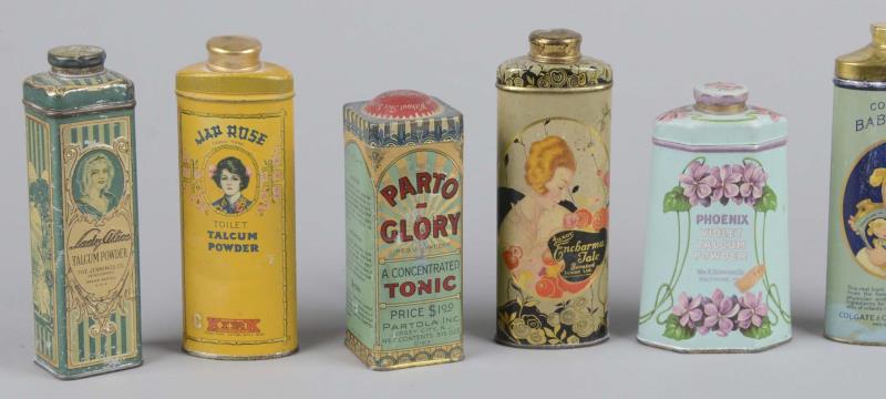 Appraisal: Lot Of Talcum Powder Advertising Tins This is a lot