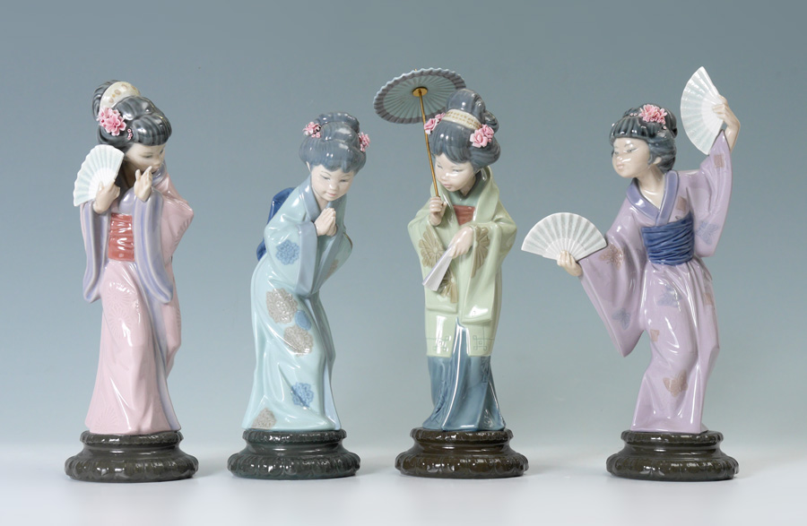 Appraisal: LLADRO PORCELAIN FIGURINES GEISHA LADIES Salvador Debon sculptor to include