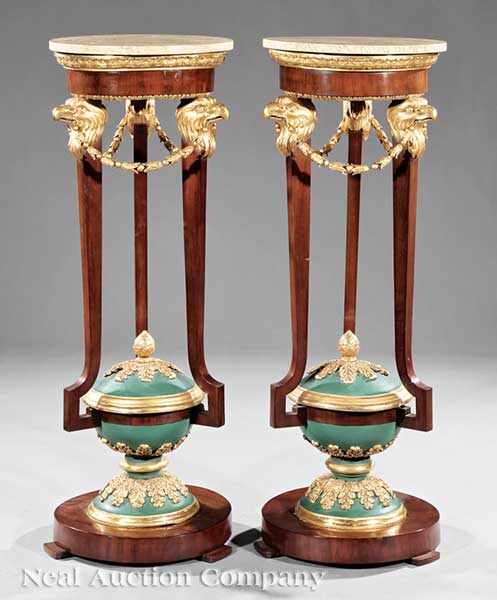 Appraisal: A Rare Pair of Neoclassical Carved Mahogany Parcel Gilt and