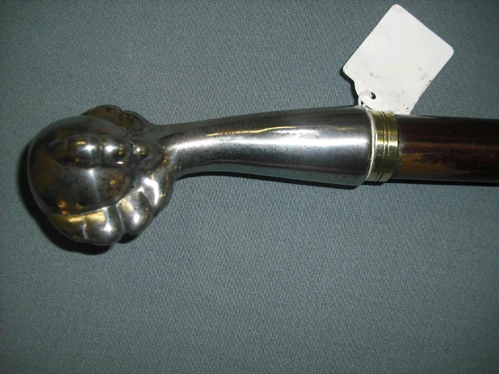 Appraisal: Walking cane with tapered shaft and chrome claw and ball