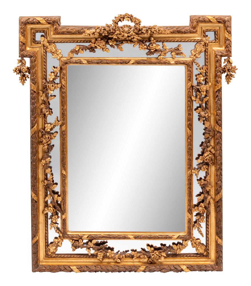 Appraisal: A Pair of Louis XVI Style Gilded Mirrors A Pair