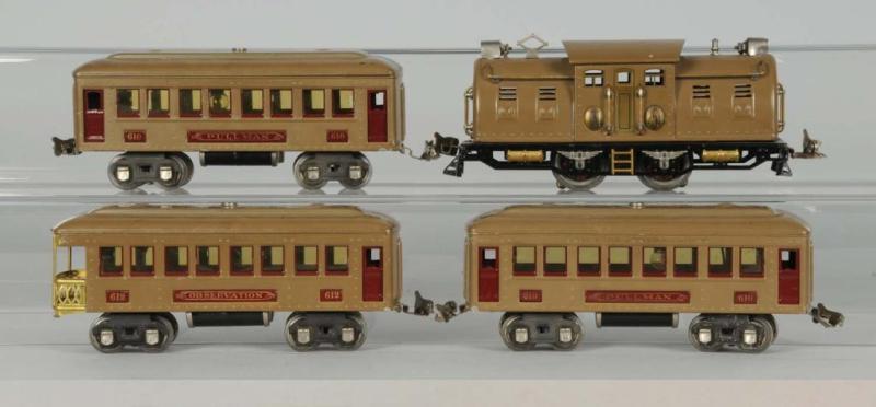 Appraisal: Lionel O-Gauge Passenger Set Description Pre-war Includes original passenger car