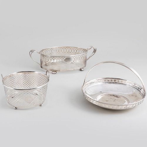 Appraisal: GROUP OF THREE TIFFANY CO SILVER BASKETSEach marked 'Sterling Comprising