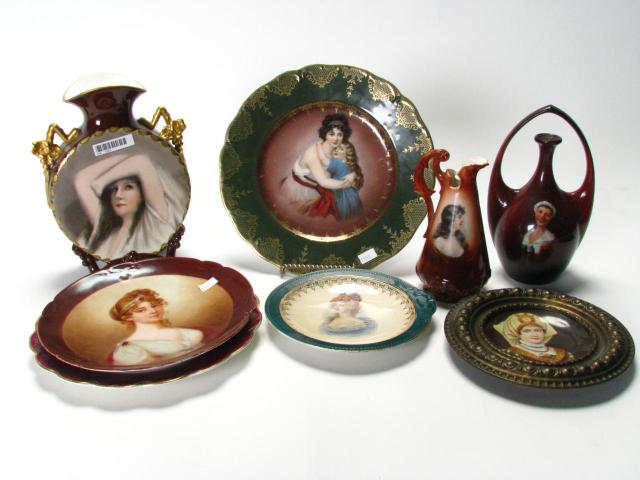 Appraisal: Collection of antique porcelain plates and other wares all with