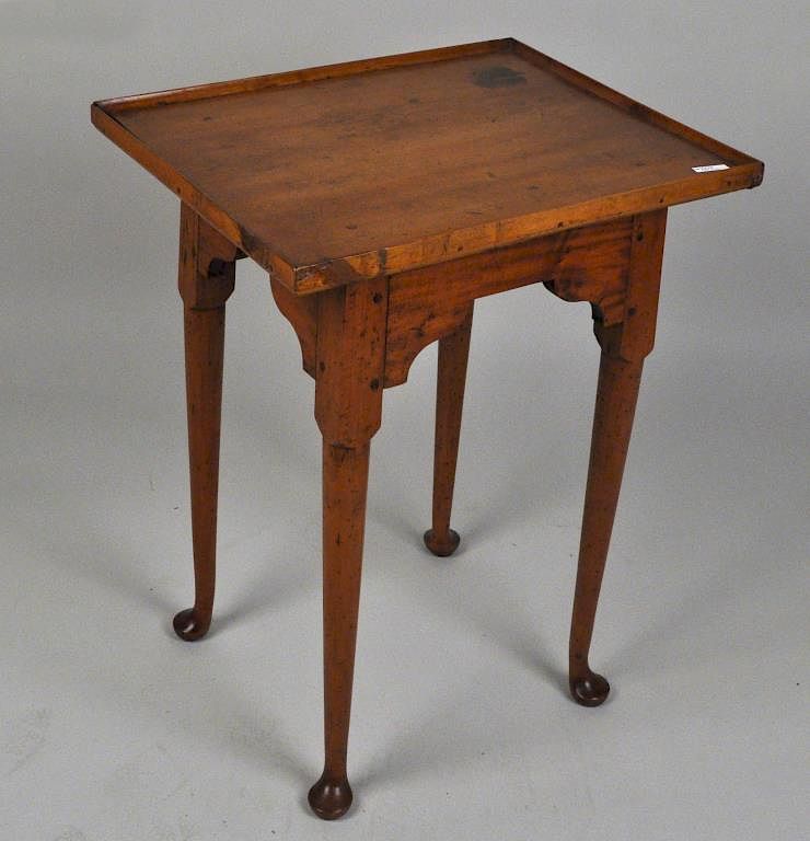 Appraisal: Diminutive Queen Anne Maple Tray Top Tea Table the molded