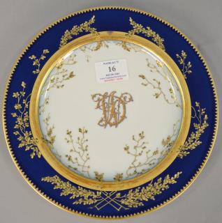 Appraisal: Set of twelve Pirkenhammer porcelain cabinet plates cobalt blue and