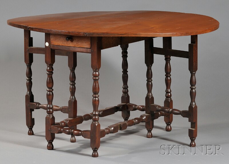 Appraisal: William Mary Maple Gate-leg Table probably Massachusetts early th century