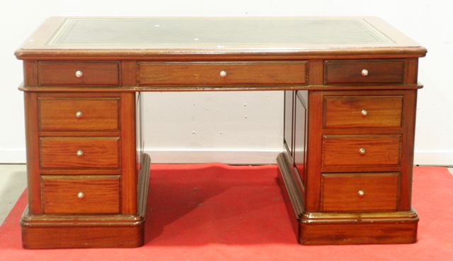 Appraisal: A Victorian style mahogany partners desk cm wide cm deep