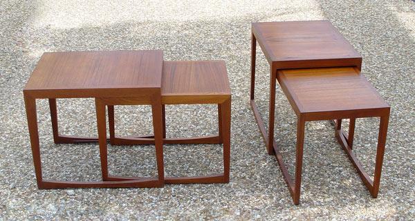 Appraisal: PAIR DANISH MODERN NESTING TABLES Each pair consists of tables