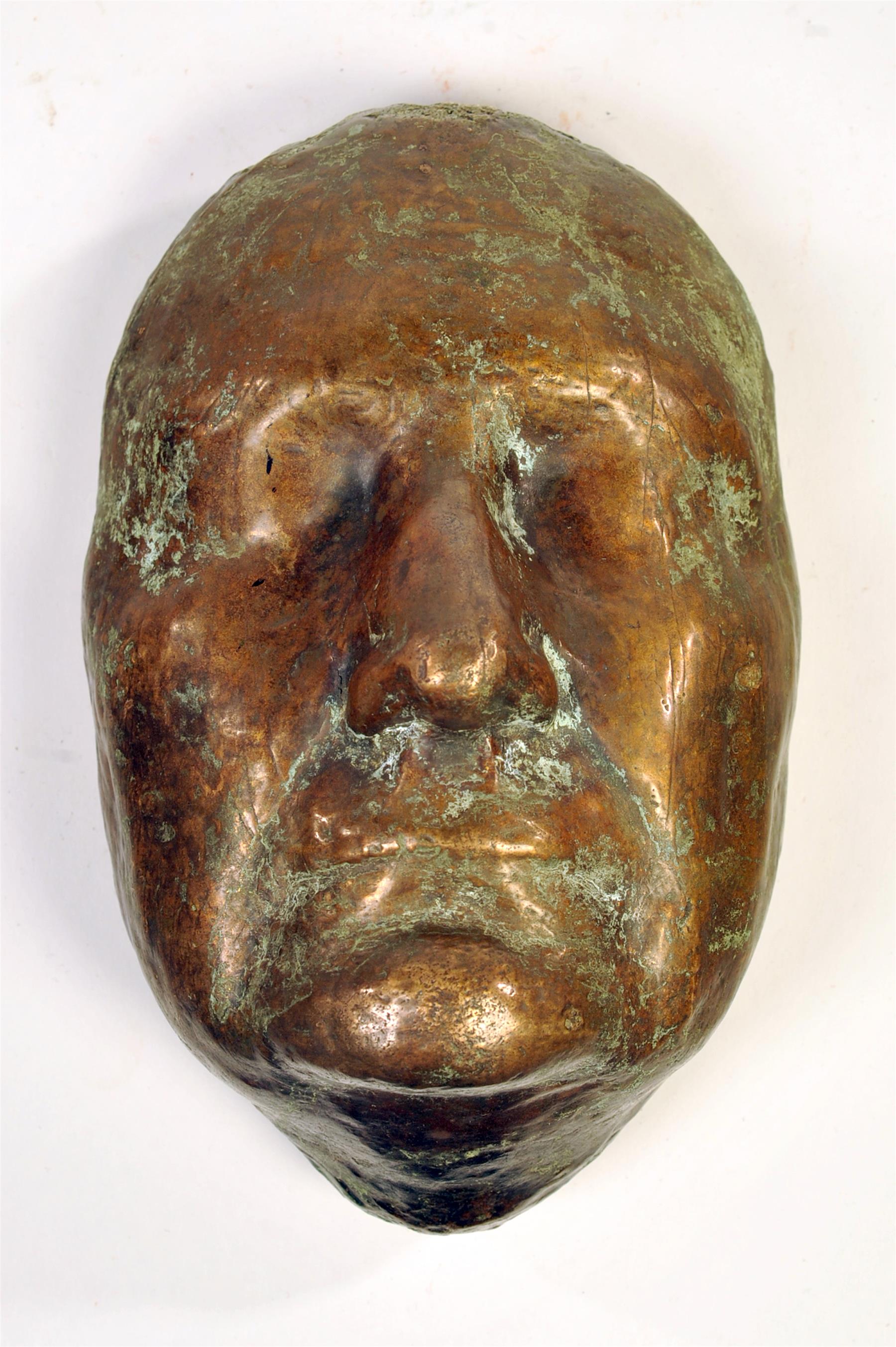 Appraisal: BRONZE DEATH MASK OF UNKNOWN MALE SUBJECT Mid th century